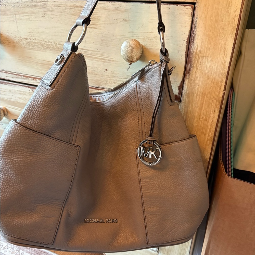 Michael Kors grey Leather Hobo Bag